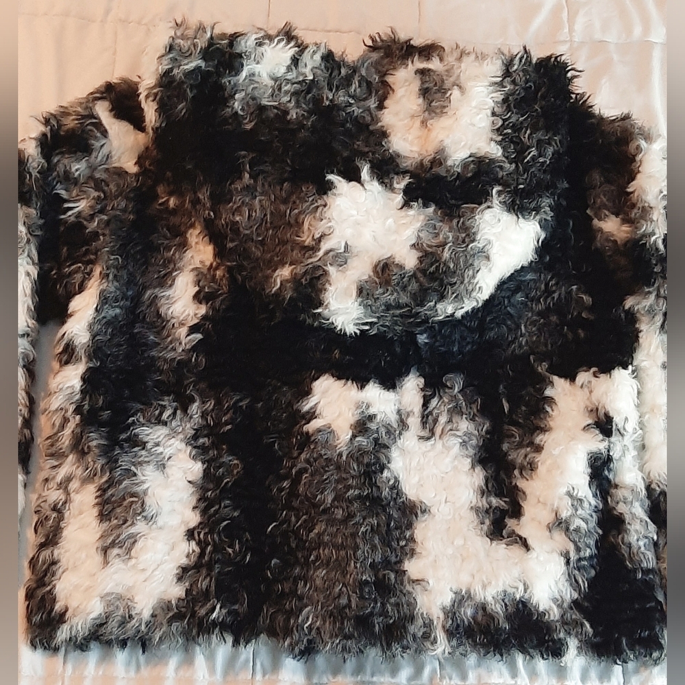 Zara Trf OuterWear Fluffy Faux Fur Patchwork Jacket - Picture 10 of 16